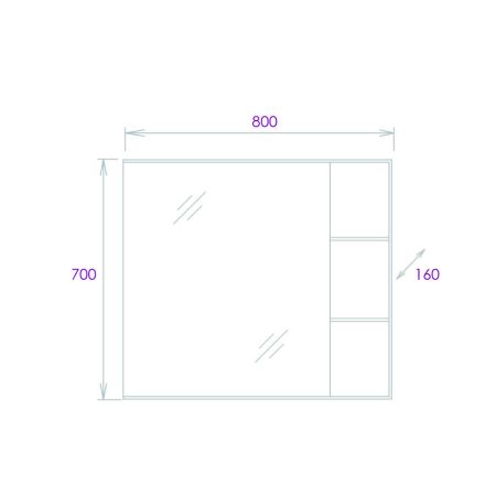 Шкаф-зеркало Onika Легран 80 дуб галифакс, универсальный, артикул 208092