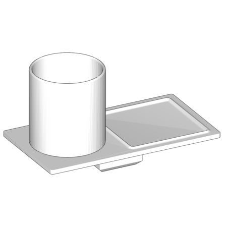 Agape Dot line Полочка с мыльницей и стаканном, цвет: белый, артикул ADTL0471Z