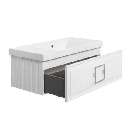 Тумба под раковину подвесная La Fenice Cubo FNC-01-CUB-B-100, белая, артикул FNC-01-CUB-B-100