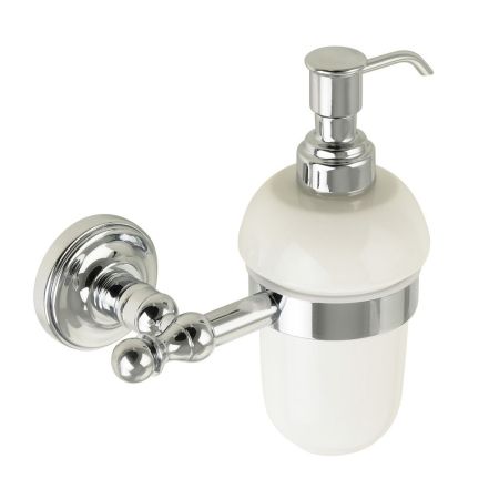 MIRELLA Дозатор жидкого мыла настенный, керамика/хром, артикул 17234