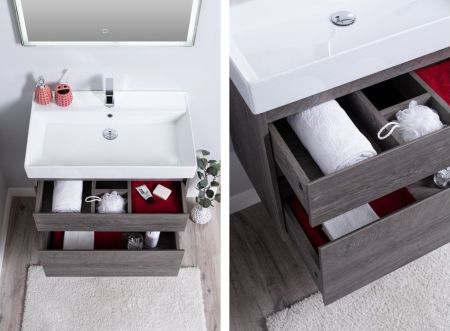 Мебель для ванной Aquanet Nova Lite 75 дуб рошелье (2 ящика), артикул 00242904