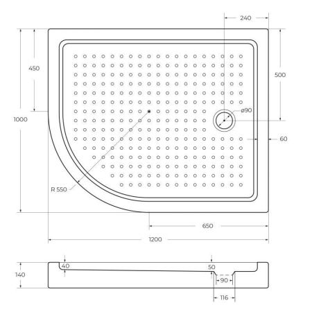 Сифон для душевого поддона CEZARES CZR-01-90 TRAY-COVER-G Cezares, артикул CZR-01-90