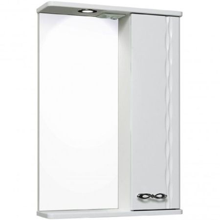 Зеркало со шкафом Runo Лотос 50 4620750026592 с подсветкой Белое
