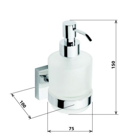 Дозатор для жидкого мыла Beta настенный 200ml (mini) 70x145x100мм, хром, артикул 132109102