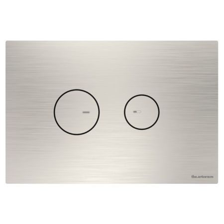 Клавиша смыва, Artceram, Inox 714, для унитаза, ширина, мм-245, глубина, мм-5,5, высота, мм-165, тип смыва-двойной, тип управления-механический, кнопки-круглые, материал-нержавеющая сталь, цвет-сталь, артикул 714.000.BS