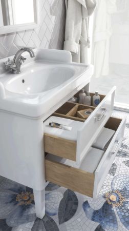 Тумба POMPEI напольная с ящиками 80, белая глянцевая, артикул PO.80.2\WHT