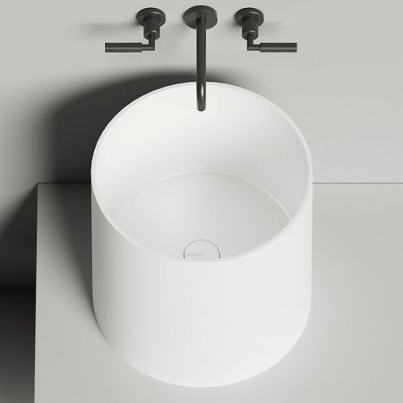 Salini ARMONIA ROUND  03  Раковина накладная  450х450х450мм, без отв. под смес, без донного клапана, мат-л: S-Stone, матовый, белый., артикул 130423M