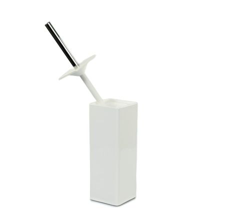 Stil Haus Living, напольный керамический ёрш, цвет хром - белый матовый - белая керамика, артикул LV12A(03)