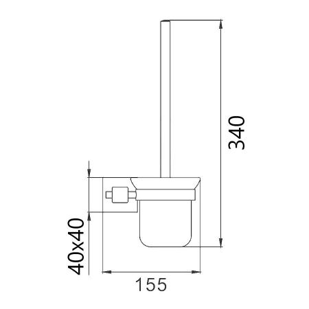 Ершик для унитаза подвесной Maretti Umbria Black UMB56P23, черный, артикул UMB56P23