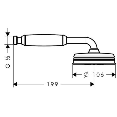 AX Montreux Ручной душ 1jet 100мм,с белой рукояткой, ½’, цвет: хром AX Montreux Ручной душ 1jet 100мм,с белой рукояткой, ½’, цвет: хром