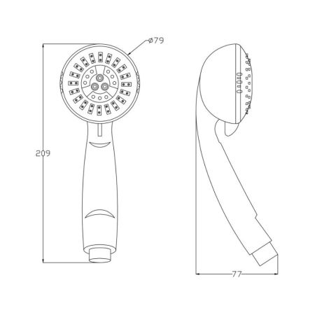Лейка для душа G.Lauf UHS-1102, хром/синий, артикул UHS-1102