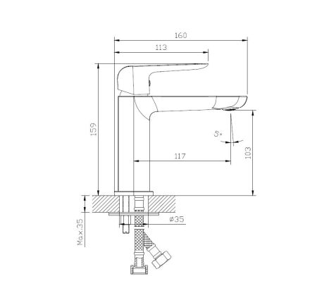Смеситель для раковины DQ Düsseldorf хром (DA1722101), артикул DA1722101