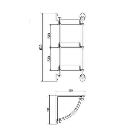 Полка стеклянная угловая FASHUN A1607-3, хром, артикул A1607-3