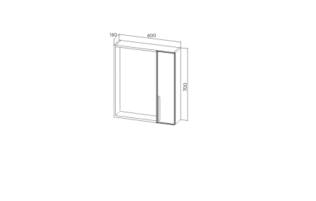 Зеркальный шкаф VIANT "Кёльн" 60 правый светлое дерево 160х600х700 (VKEL60SD-ZSH), артикул VKEL60SD-ZSH