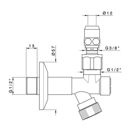 Nicolazzi Complementi Угловой вентиль для подводки, цвет: хром (пара)