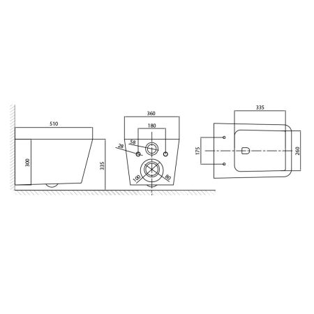 Унитаз подвесной WesnaArt KUBUS 205-KUB13, белый, артикул 205-KUB13