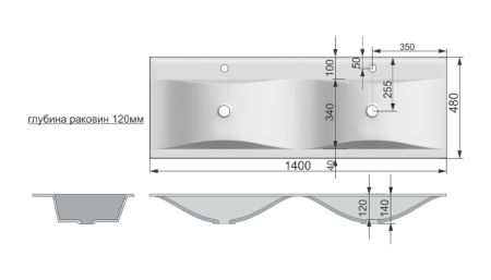 Раковина VIGO Pulsus 140 (rkPUL.140-81), артикул rkPUL.140-81