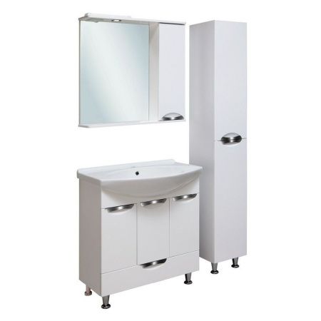 Зеркало со шкафом Runo Барселона 75 R 4620750023379 с подсветкой Белое