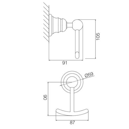 Fima Carlo Frattini Accessori Крючок двойной, подвесной, цвет: золото, артикул F6064/2OR