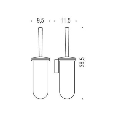 Colombo Luna Туалетный ерш подвесной, цвет: хром/матовое стекло, артикул B0107.CR-VAN