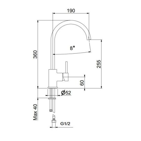 Смеситель для кухни Webert Praga PR920302560, черный, артикул PR920302560