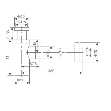 Сифон для раковины Savol S-LSQ01H, черный, артикул S-LSQ01H