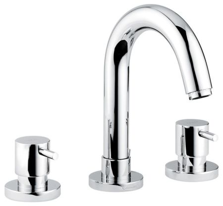 Emmevi Piper, двухрычажный смеситель для раковины на 3 отверстия с донным клапаном, цвет хром