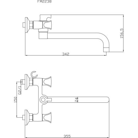 Смеситель для ванны Fmark FM2238, хром, артикул FM2238