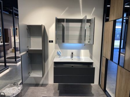 Тумба с раковиной ORKA Likya 100 подвесная, антрацит матовый