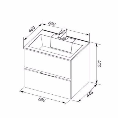Раковина для тумбы Aquanet Фортуна 60, артикул 00181907