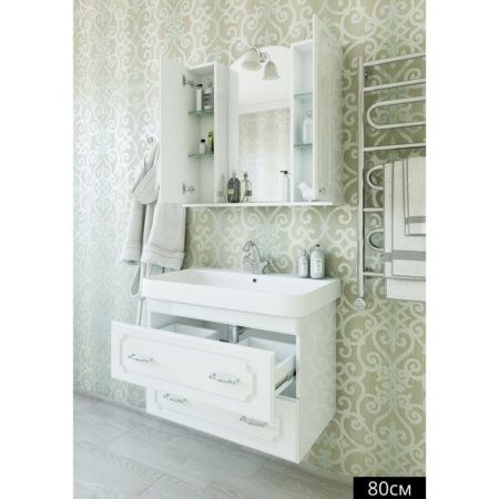 Тумба для раковины Sanflor Ксения 80/2 Н0000000124 Белая Тумба для раковины Sanflor Ксения 80/2 Н0000000124 Белая