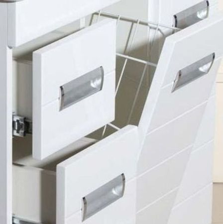 Тумба под раковину Bellezza Сиена 80 4633913080010 с бельевой корзиной Белая, артикул 4633913080010