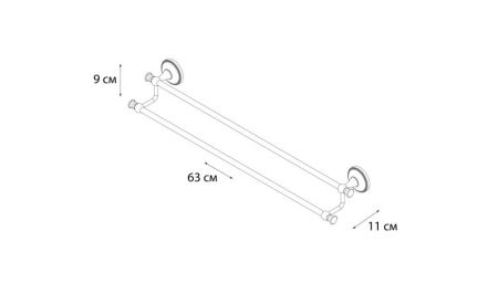 Полотенцедержатель трубчатый двойной Grampus Alfa (GR-9502), артикул GR-9502