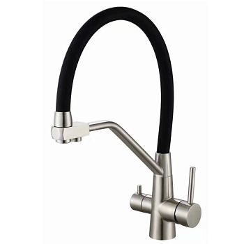 Смеситель для кухни с подключением к фильтру Fmark FS0662-L01, сатин