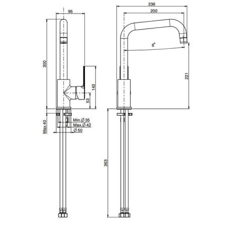 Fima Carlo Frattini Kitchen Смеситель для кухни, на 1 отв., Mast, цвет: хром, артикул F3137/1CR