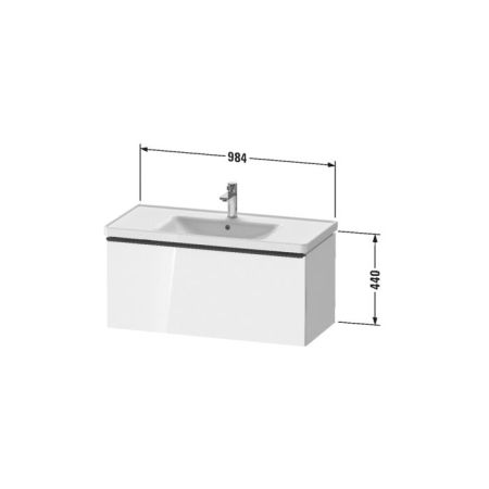 Duravit D-Neo Тумбочка подвесная 440x984x452, 1 ящик, цвет: Black Oak, артикул DE425601616