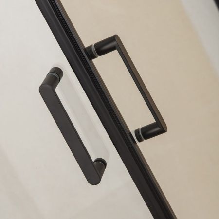 Душевой уголок Orange E04-100TB 100x100 профиль Черный стекло прозрачное, артикул E04-100TB