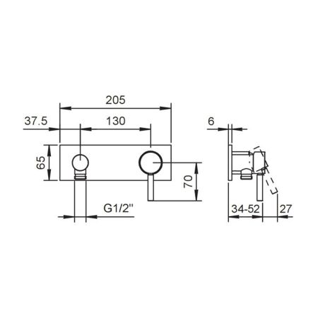 Fantini Nostromo Смеситель для душа, встраиваемый, на 1 источник, (наружняя часть), цвет: нержавеющая сталь, артикул 50 93 E888B