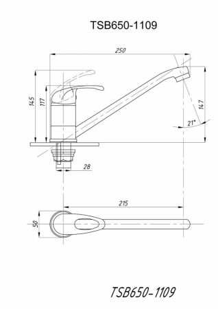 Смеситель для кухни TSARSBERG (TSB-650-1109) тип См-МОЦБА, См-УмОЦБА, артикул TSB-650-1109