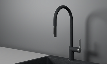 Смеситель для кухни GRANULA с выдвижным изливом (8172, ГРАФИТ)