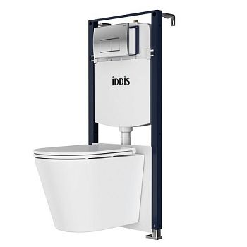 Комплект 3в1: подвесной унитаз, инсталляция и клавиша смыва хром IDDIS Calipso Q (CAQPO1GCi73)