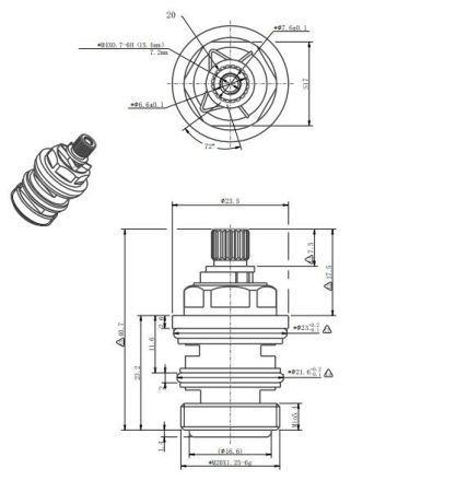 Кран-букса BELZ для переключения 2 режима (BF52), артикул BF52