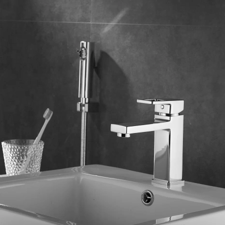 Смеситель для раковины с гигиеническим душем Shevanik S8271, хром, артикул S8271