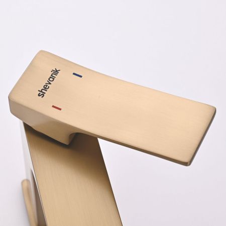 Смеситель для раковины Shevanik S6101G, золотой сатин
