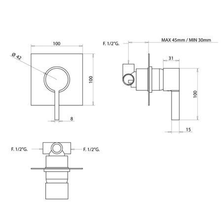 Bongio Tmix15 Встраиваемый смеситель для душа, цвет хром