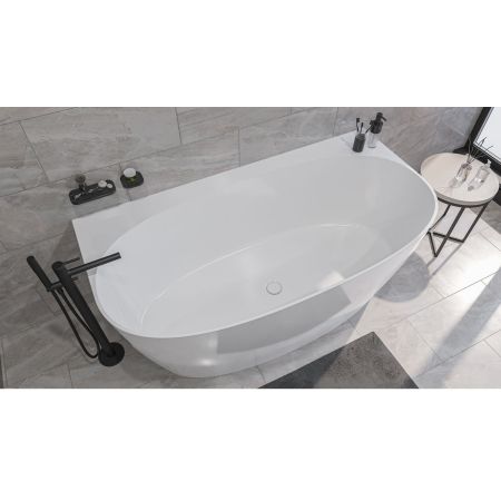 Ванна WHITECROSS Pearl A 155x80 (белый глянец) иск. камень, артикул 0214.155080.100