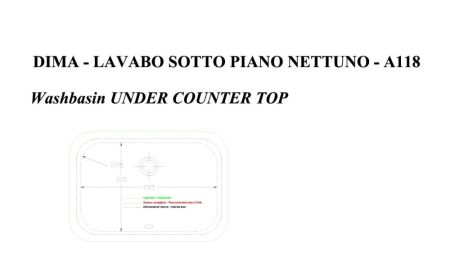 Hidra Lavabi, подстольная прямоугольная раковина 55x40x20h см, цвет белый глянцевый, артикул A118/001