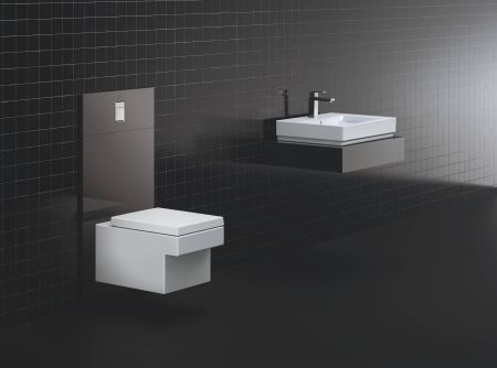 Унитаз подвесной безободковый GROHE Cube Ceramic с сиденьем с микролифтом (NW0038)
