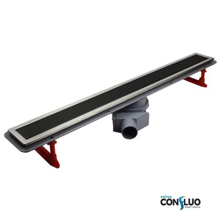 Душевой лоток, Pestan, Confluo Premium Line Black Glass, ширина, мм-120, длина, мм-650, высота, мм-105, монтаж-в пол, пропускная способность, л/сек-0,8, выход Ø50 мм, поворот базы 360°, сифон-есть, материал сифона-полипропилен, опоры-есть, декоративная ре, артикул 13000293