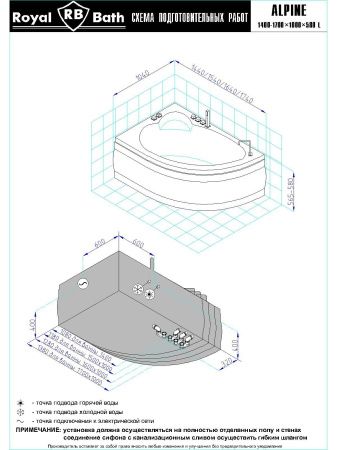 Гидромассажная ванна Royal Bath ALPINE DE LUXE 160x100x58L